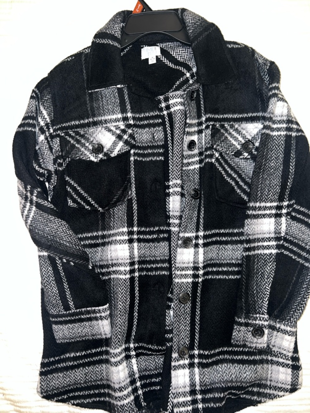 Time and Tru Black and White Plaid Shacket